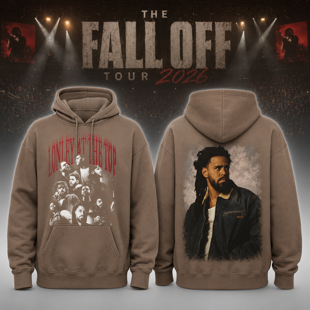 Brown J Cole World Tour Merch Hoodie Hip Hop Fan Gift