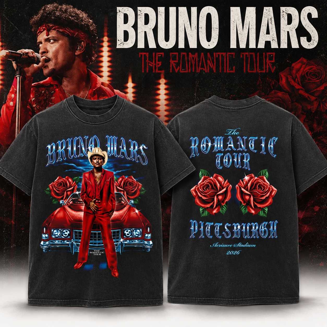 Bruno Mars Acrisure Stadium Pittsburgh The Romantic 2026 Shirt Merch