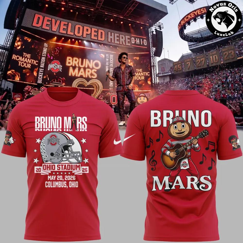 Bruno Mars Ohio Stadium 2026 Concert Tour T-Shirt