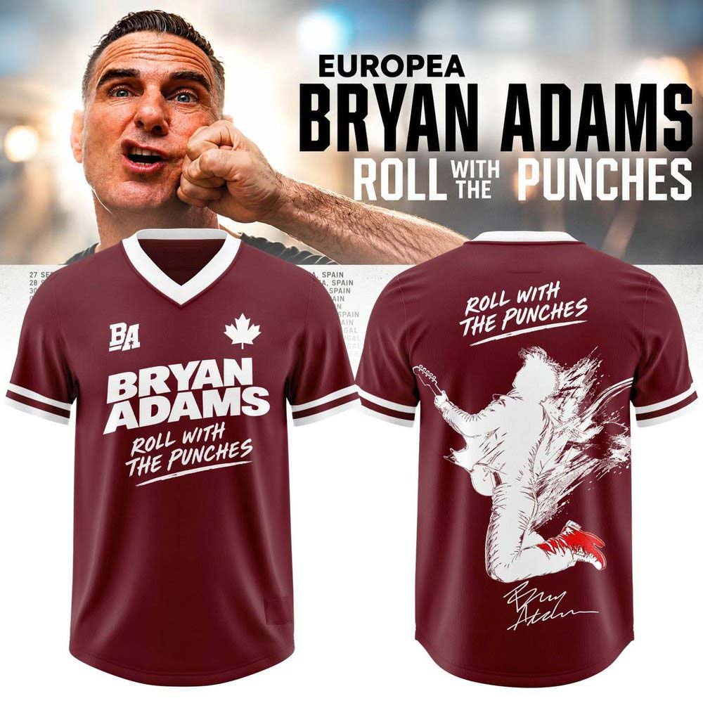 Bryan Adams Roll With The Punches European Tour 2026 Burgundy Eagle Graphic Football Jersey 2 - Unicasport Bryan Adams Roll With The Punches European Tour 2026 Burgundy Eagle Graphic Football Jersey