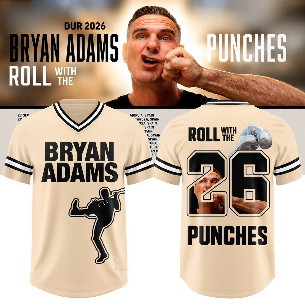 Bryan Adams Roll With The Punches European Tour 2026 Cream Number 26 Football Jersey 1 - Unicasport Bryan Adams Roll With The Punches European Tour 2026 Cream Number 26 Football Jersey