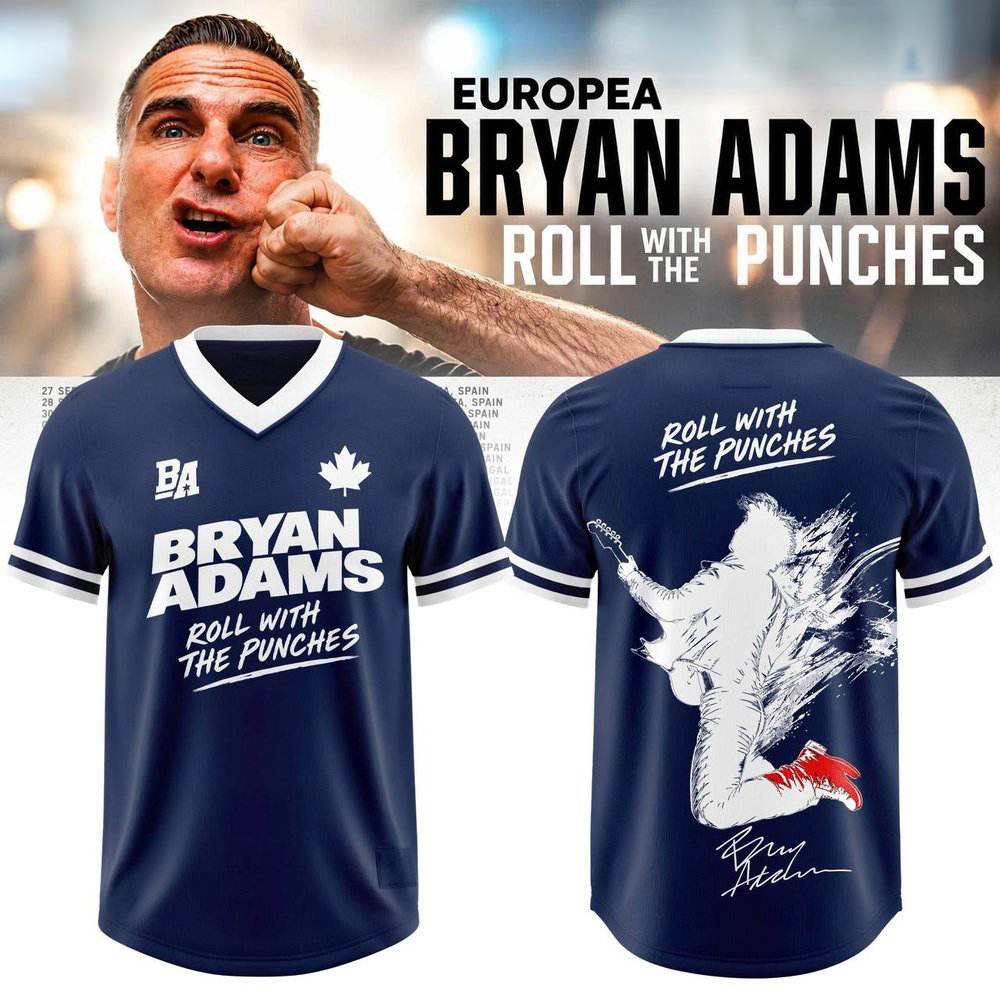 Bryan Adams Roll With The Punches European Tour 2026 Navy Eagle Graphic Football Jersey 2 - Unicasport Bryan Adams Roll With The Punches European Tour 2026 Navy Eagle Graphic Football Jersey