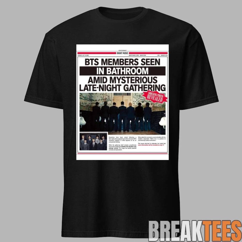 BTS Normal MV Teaser Tabloid Newspaper Bathroom TShirt