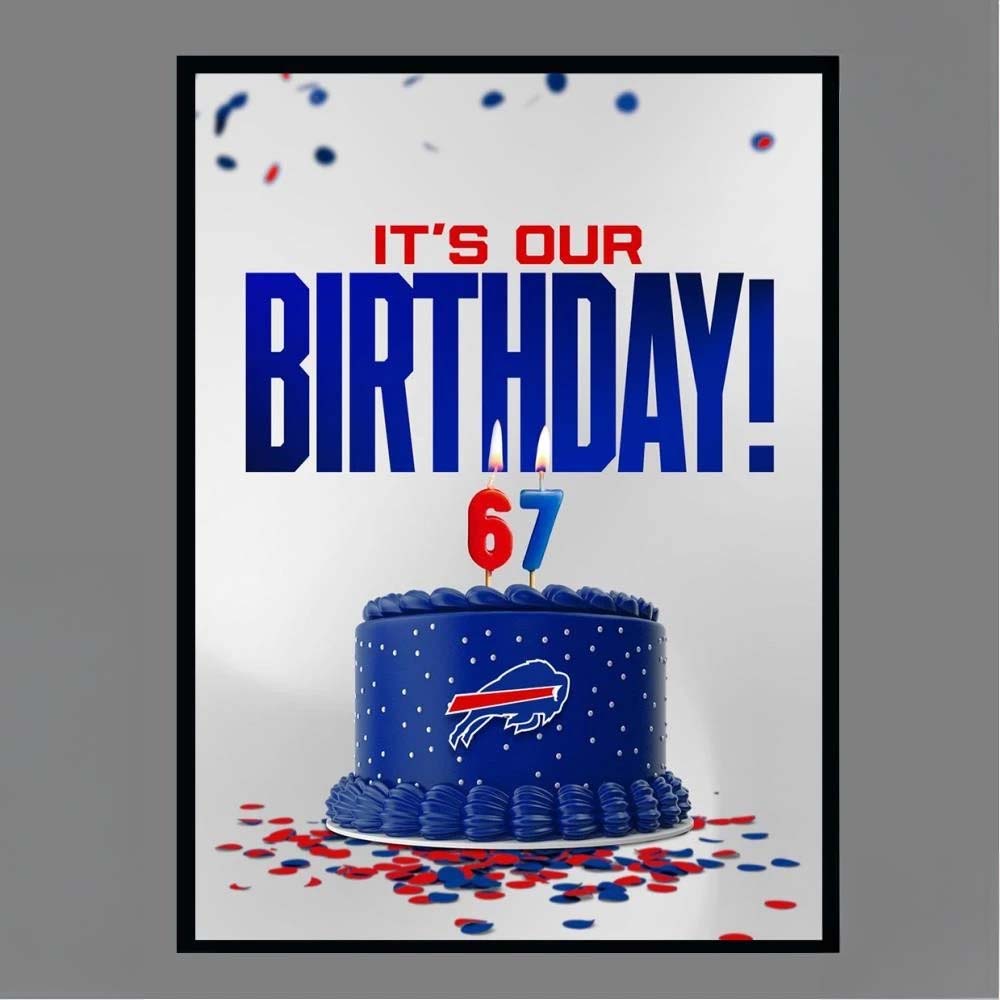 Buffalo Bills 67th Anniversary Birthday Cake Poster