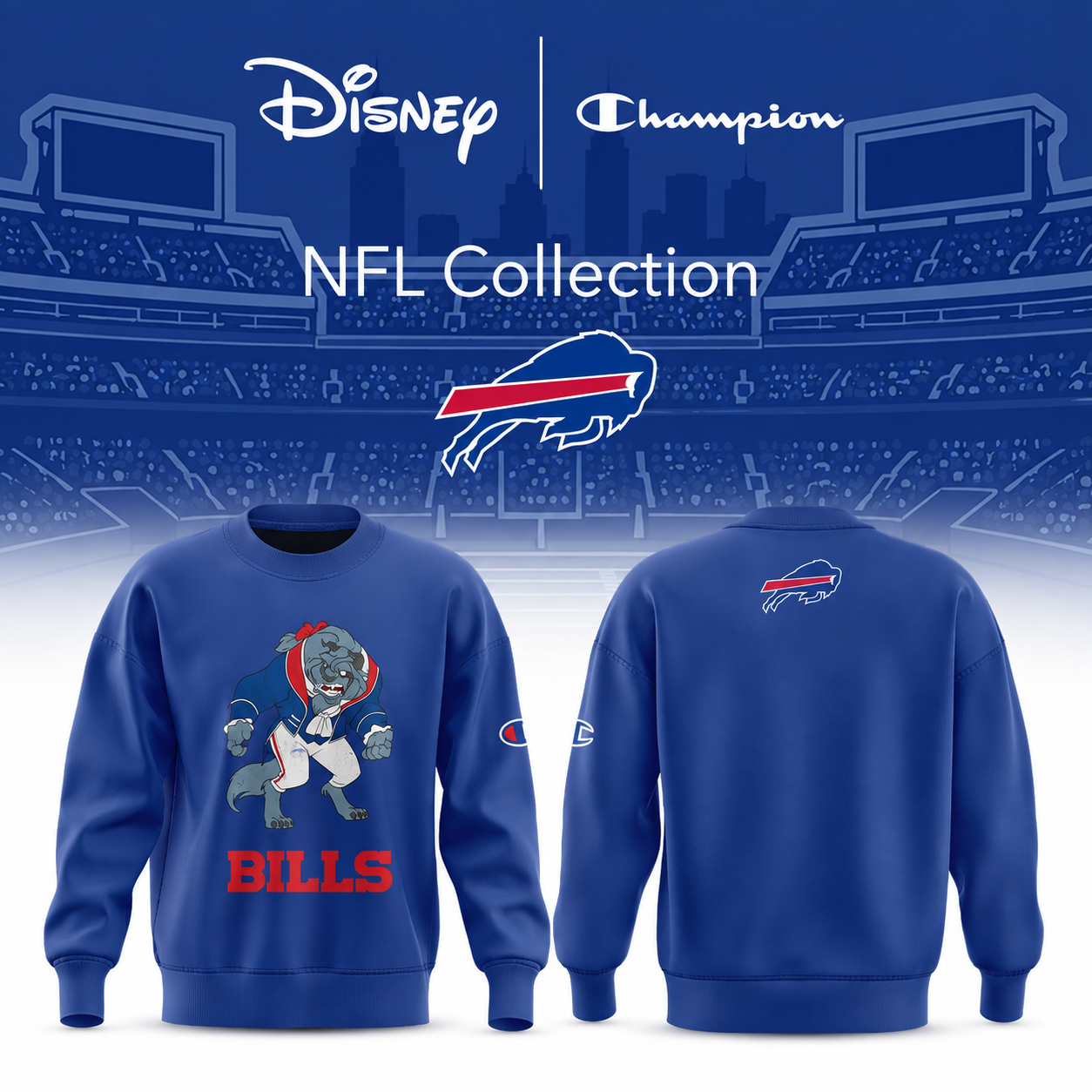 buffalo bills x disney champion nfl 2026 merch sweatshirt PvdNg - merchtourboutique