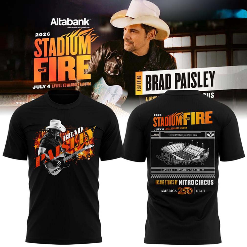 BYU Football Brad Paisley Stadium of Fire Black Shirt