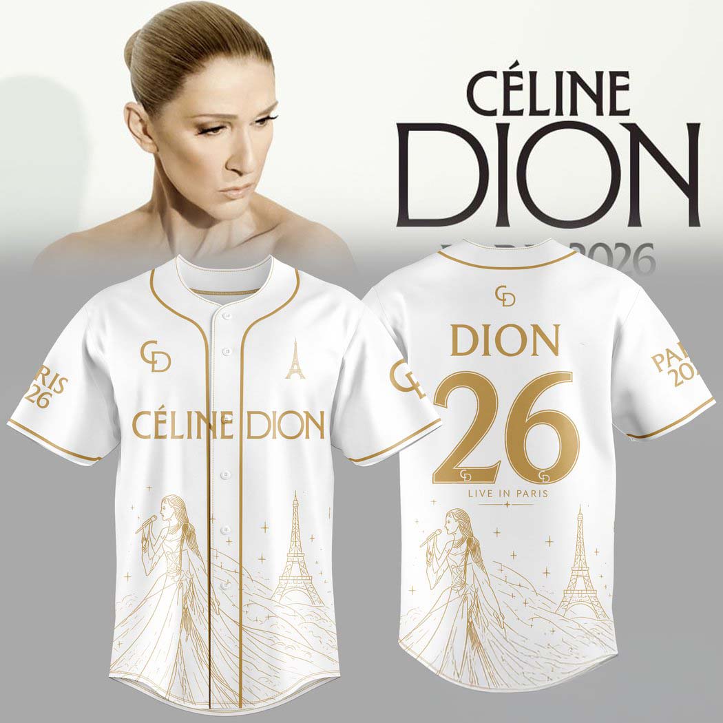 Céline Dion LIVE IN PARIS 2026 White Symphony Baseball Jersey 1 - Unicasport Céline Dion LIVE IN PARIS 2026 White Symphony Baseball Jersey