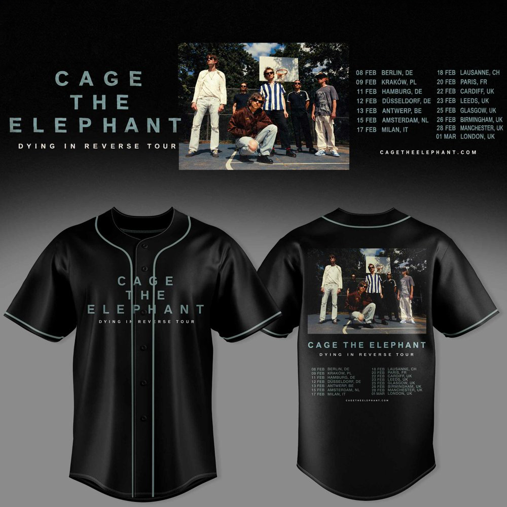 Cage The Elephant Dying In Reverse Tour 2027 Dark Portrait Graphic Baseball Jersey 1 - Unicasport Cage The Elephant Dying In Reverse Tour 2027 Dark Portrait Graphic Baseball Jersey