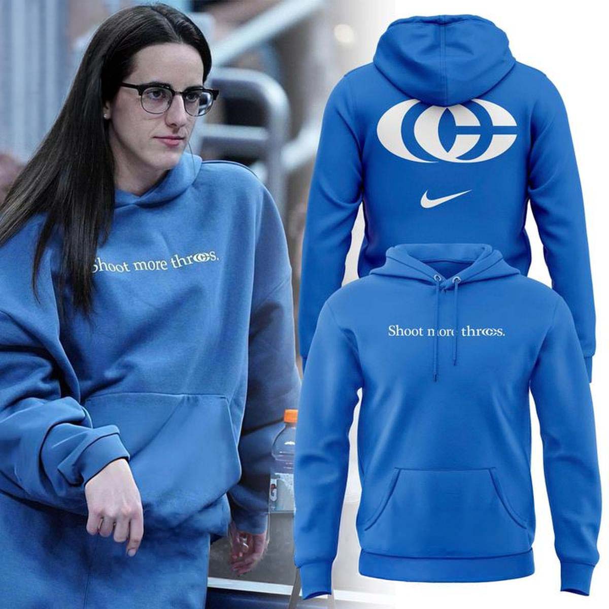 Caitlin Clark Shoot More Threes Hooded Sweatshirt - Best Gift for Basketball Fans