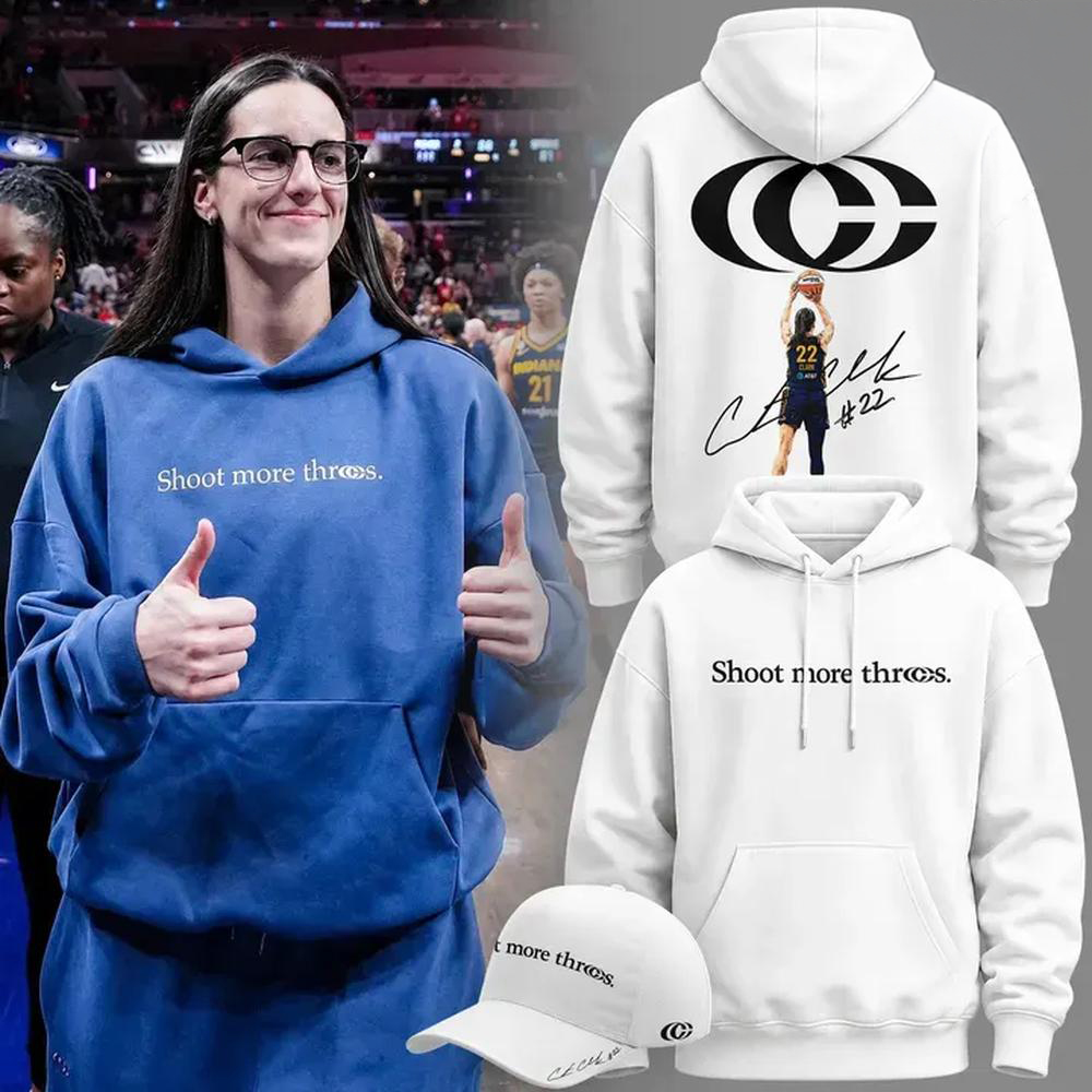 Caitlin Clark White Shoot More Threes Basketball Sweatshirt