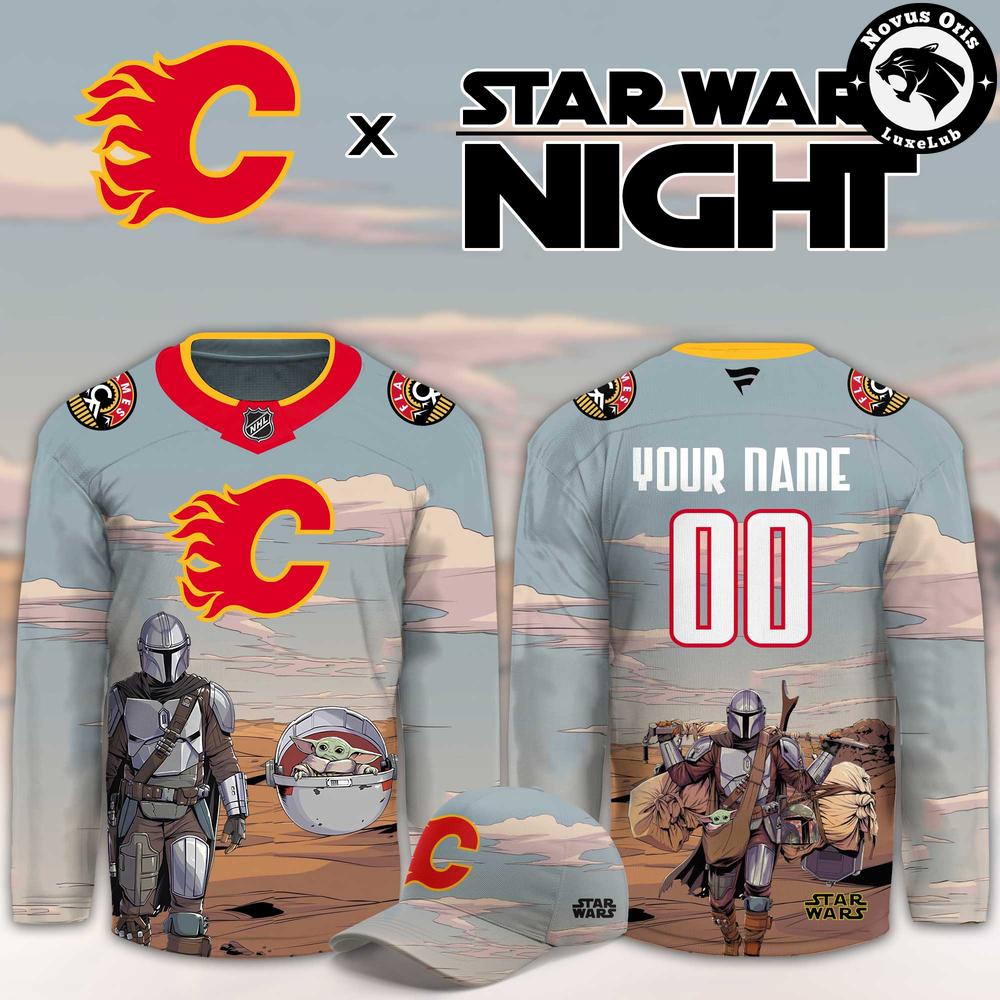 Calgary Flames Star Wars Night 2026 Custom Hockey Jersey 1 - Unicasport Calgary Flames Star Wars Night 2026 Custom Hockey Jersey
