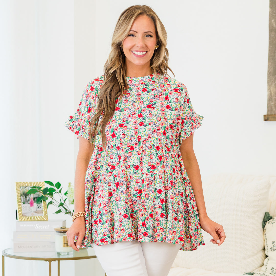 Call Me Sassy Top, Mint-Coral 7 Call Me Sassy Top, Mint-Coral - Image 7