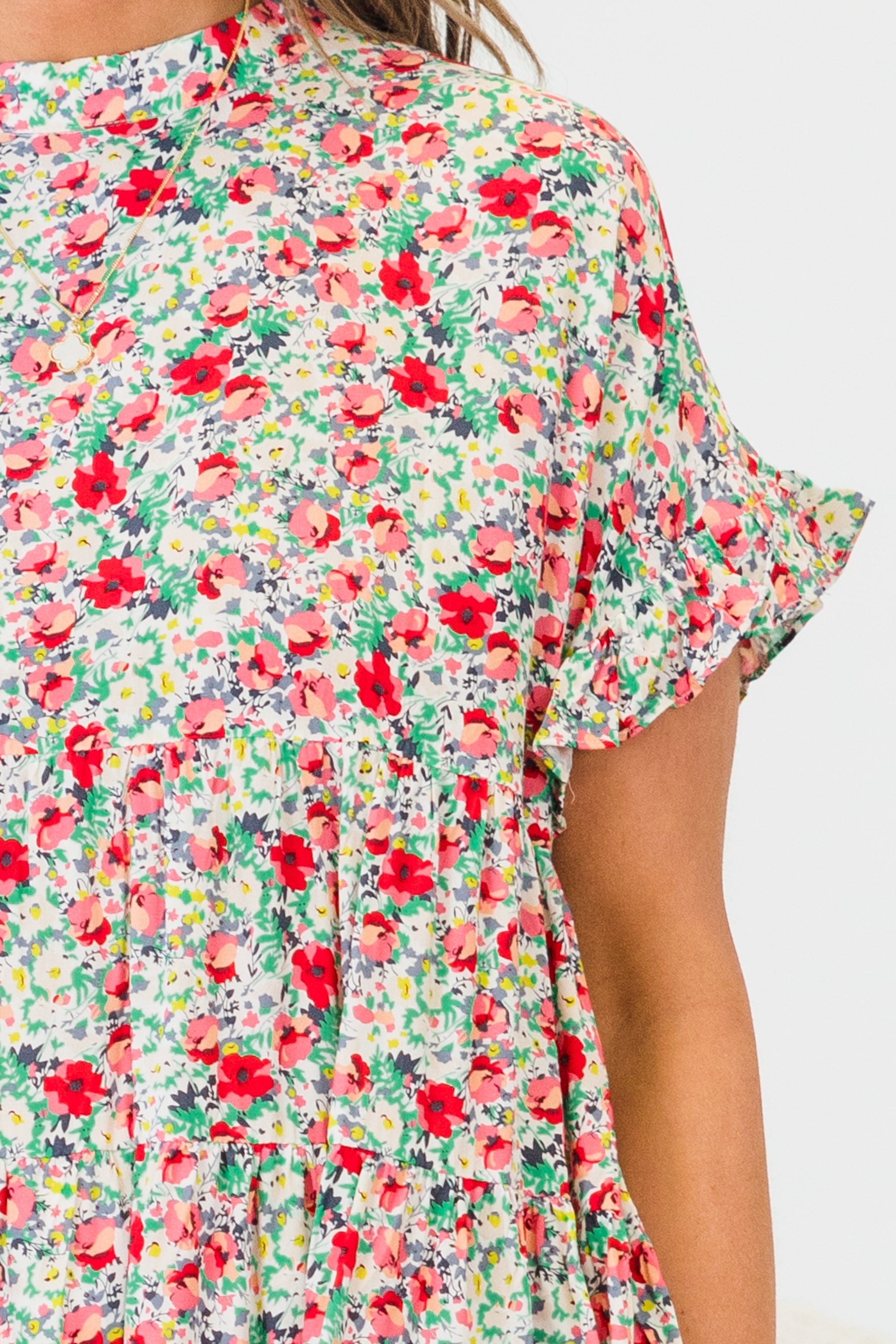 Call Me Sassy Top, Mint-Coral 4 Call Me Sassy Top, Mint-Coral - Image 4