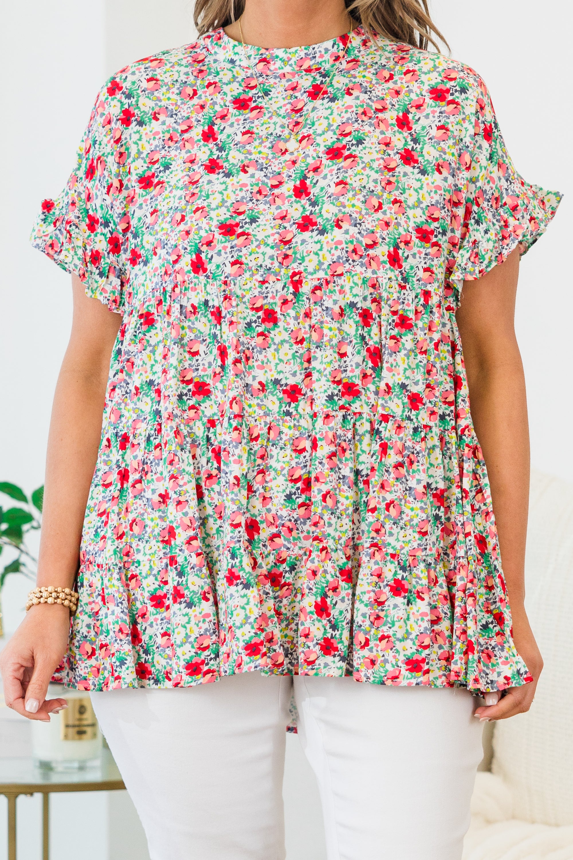 Call Me Sassy Top, Mint-Coral 5 Call Me Sassy Top, Mint-Coral - Image 5