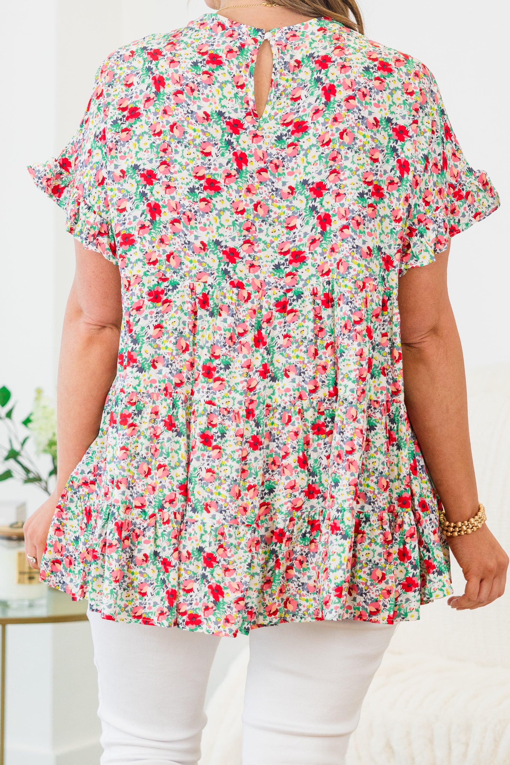 Call Me Sassy Top, Mint-Coral 6 Call Me Sassy Top, Mint-Coral - Image 6