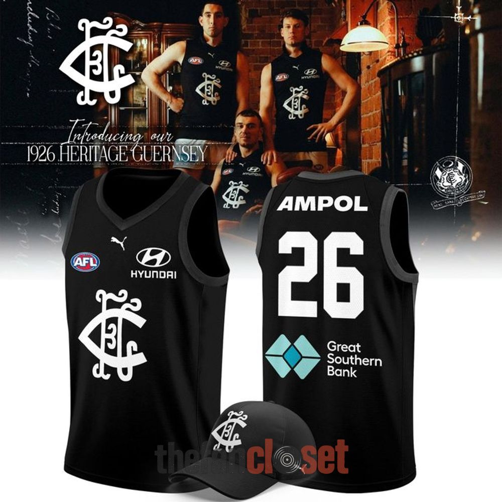 Black Jersey - Carlton Blues 1926 Heritage AFL Special Edition