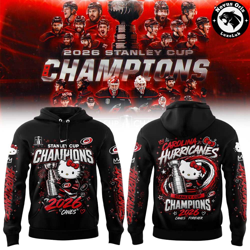 Carolina Hurricanes x Hello Kitty 2026 Stanley Cup 2-Time Champions Hoodie