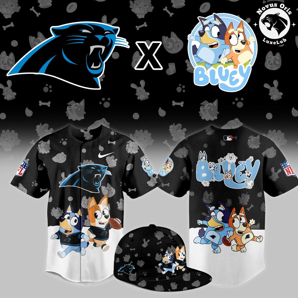 Carolina Panthers x Bluey Night NFL Custom Edition Jersey