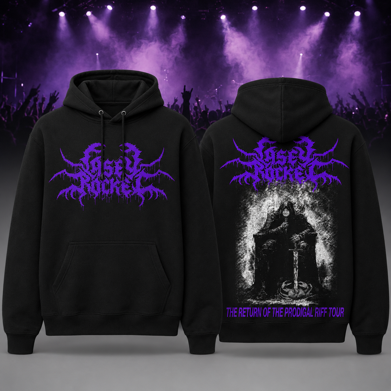 Casey Rocket Tour 2026 Prodigal Riff Black Hoodie