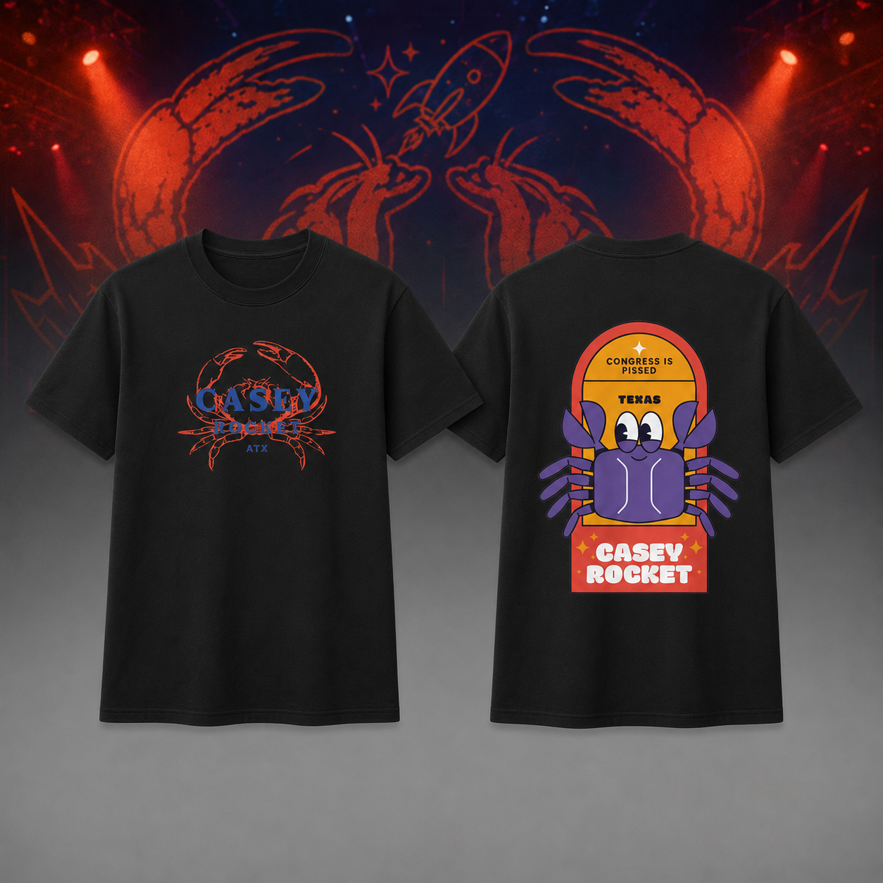 Casey Rocket Tour 2026 The Crab Orange Black T-shirt