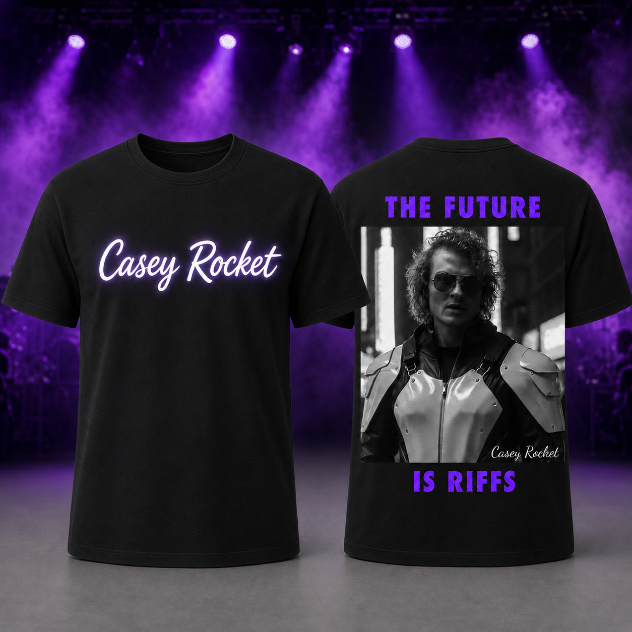 The Future is Riffs Black T-shirt - Casey Rocket Tour 2026