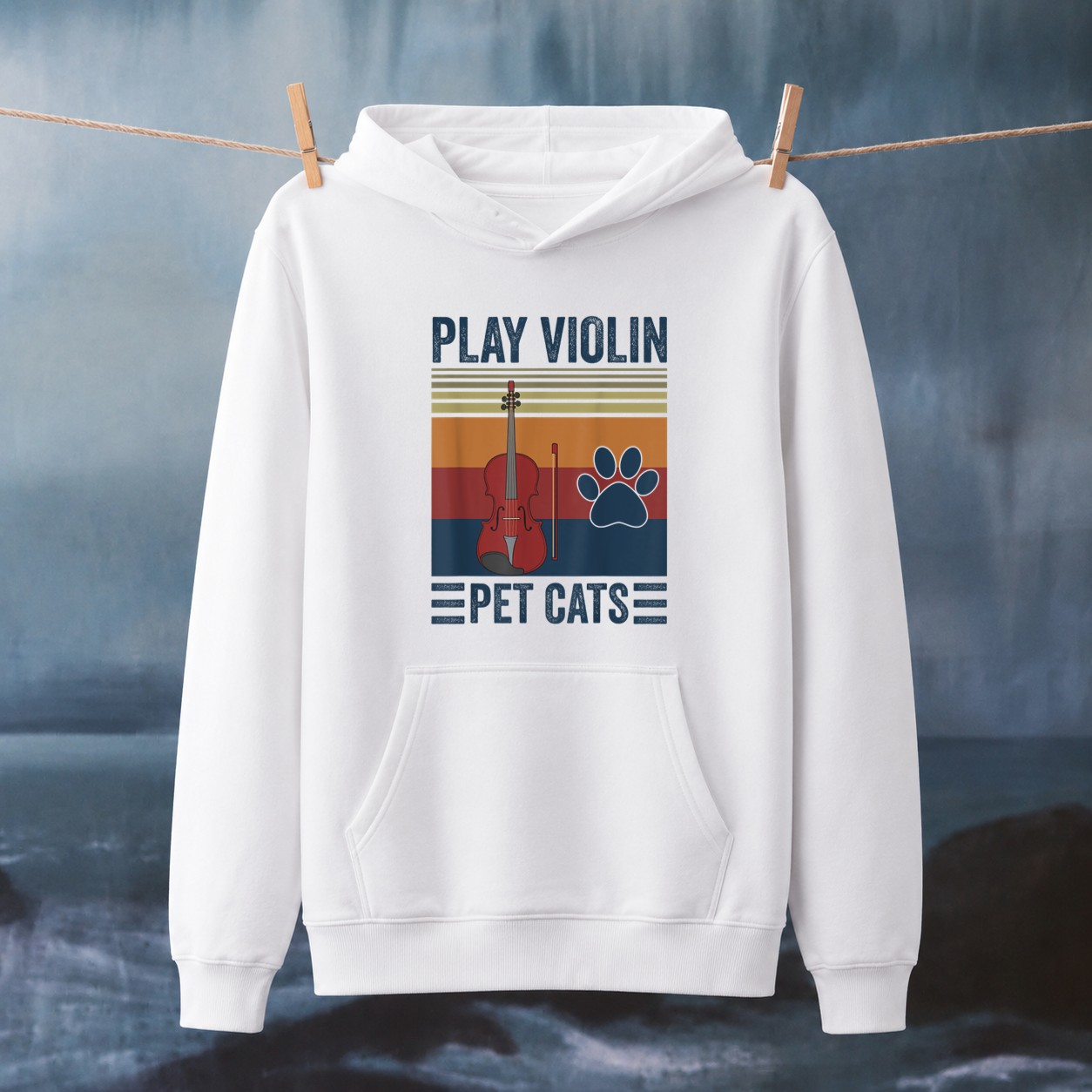Cat Owner and Violin Player Funny Pet Cats Play Violin Hoodie