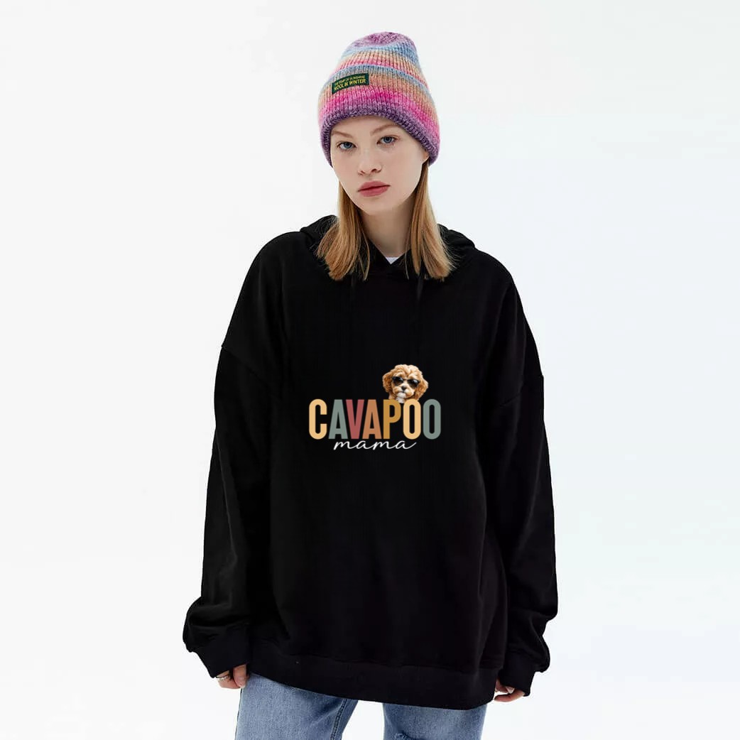 Cavapoo Mama Boho Cavapoo Owner Cavapoo Lover Pullover Graphic Hoodie