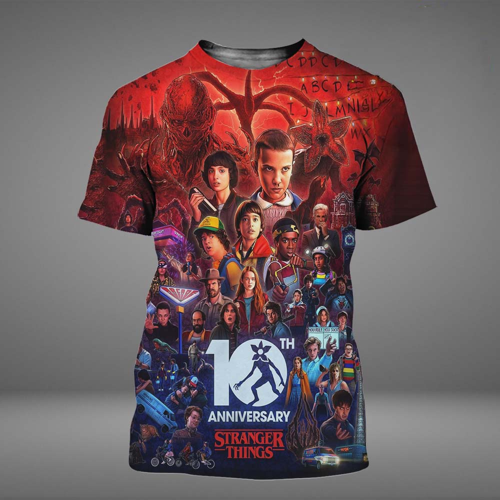 Celebrate Stranger Things 10th Anniversary All Over Print T Shirt