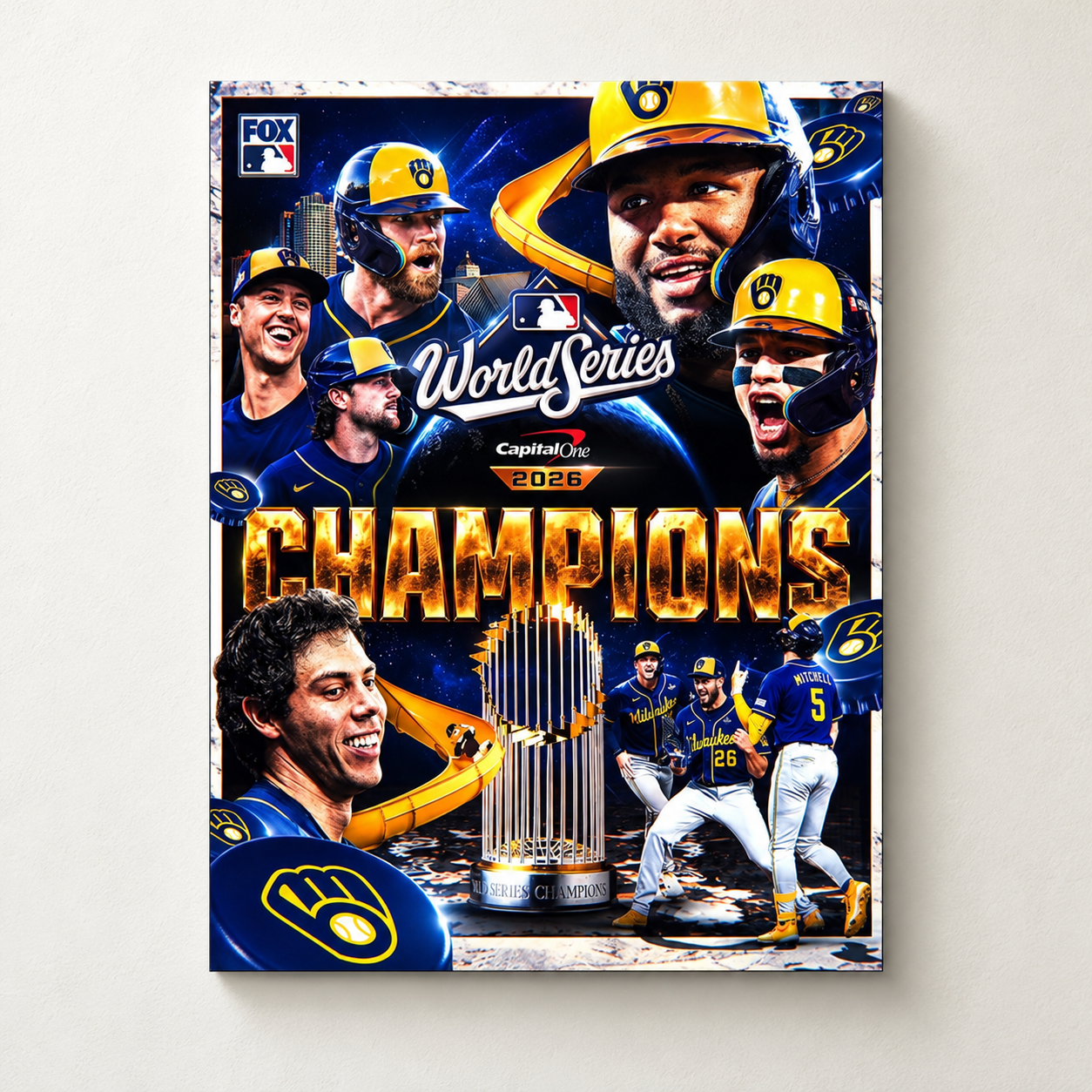 Celebration Milwaukee Brewers 2026 World Series Champions For The First Time In The Franchise History Poster Canvas