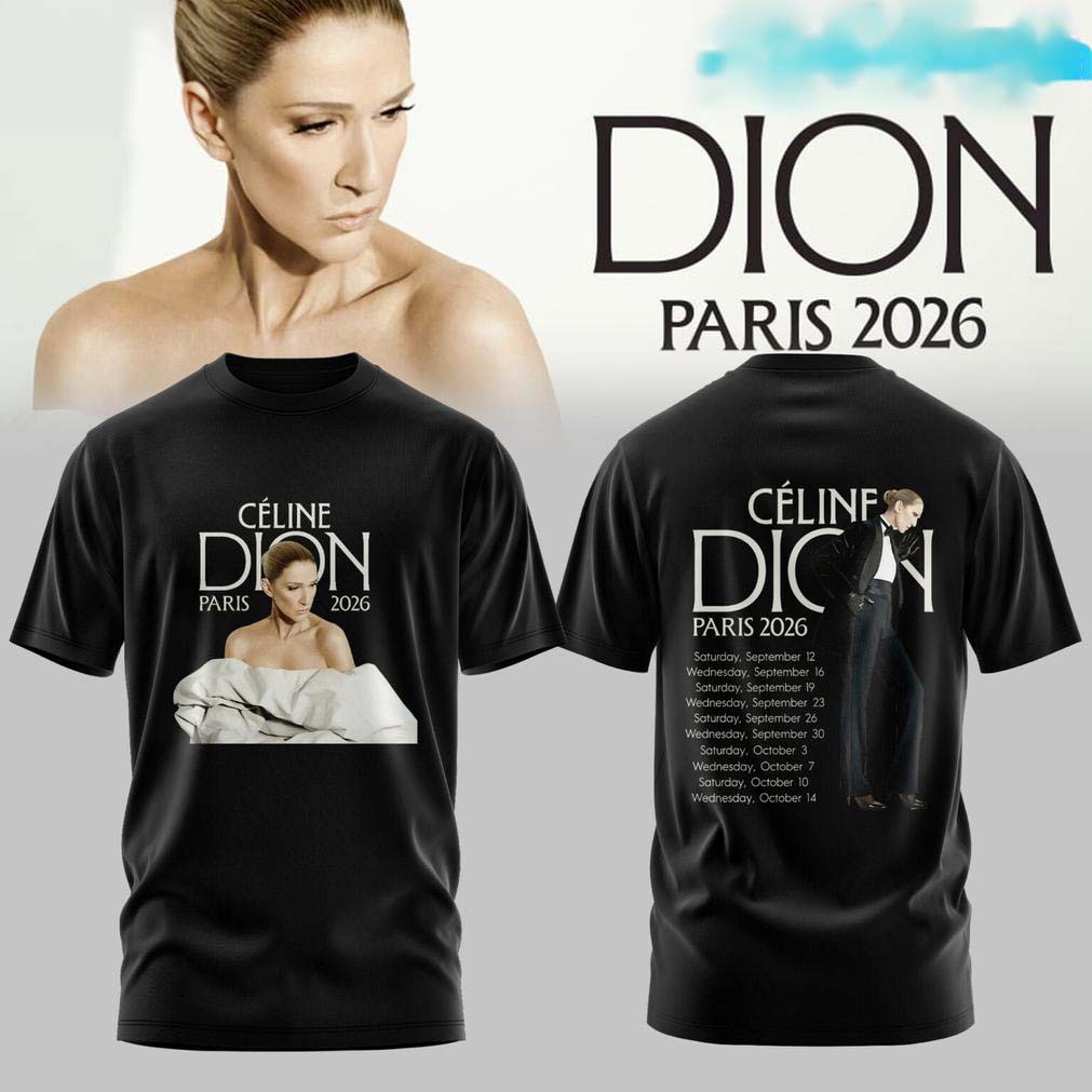 Celine Dion Black Live in Paris 2026 Graphic T Shirt