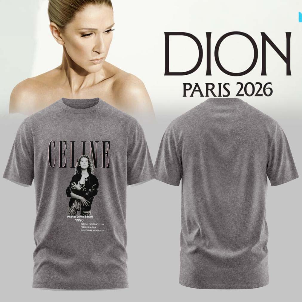 Celine Dion Gray 2026 Concert Photo T Shirt