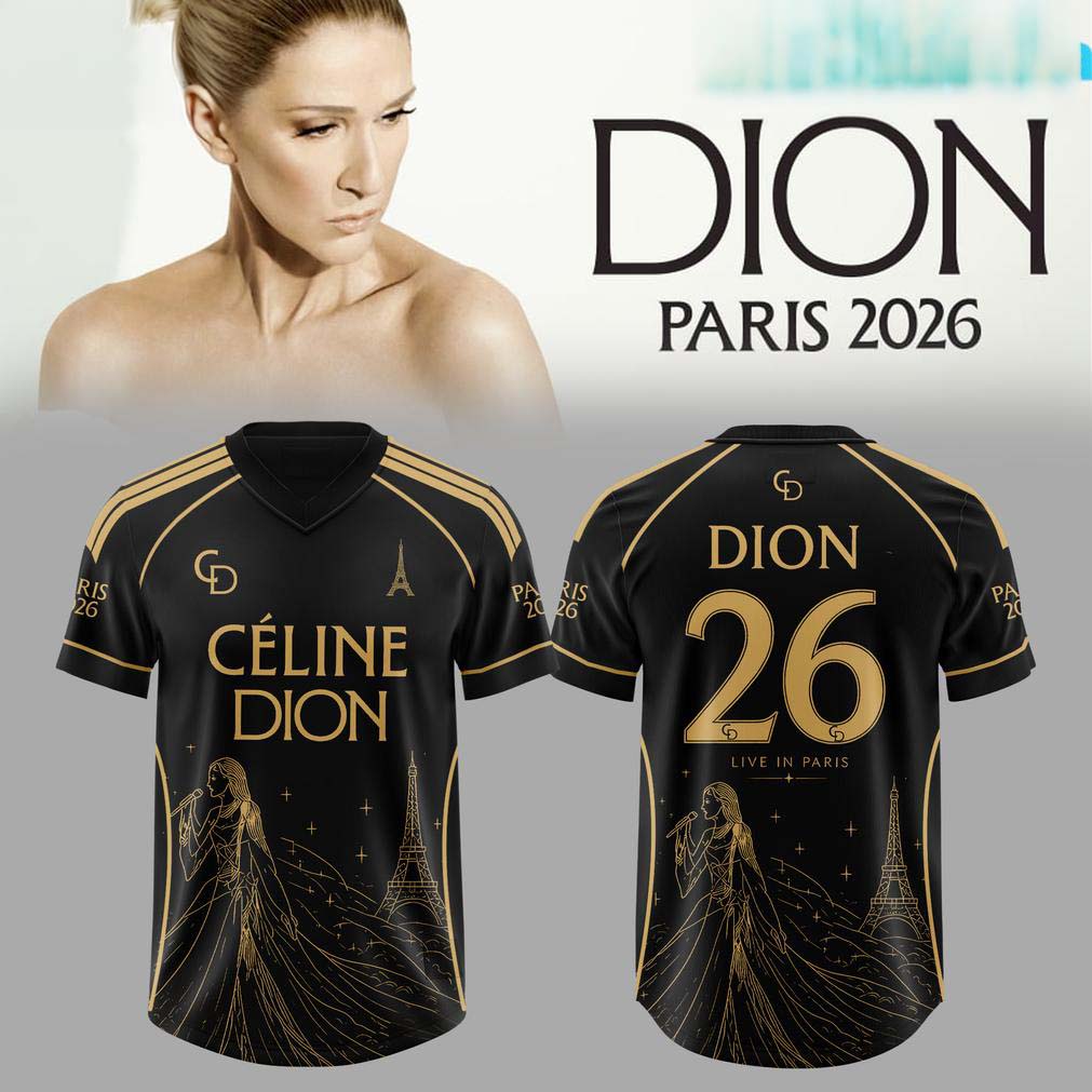Celine Dion Black Live in Paris Football Jersey