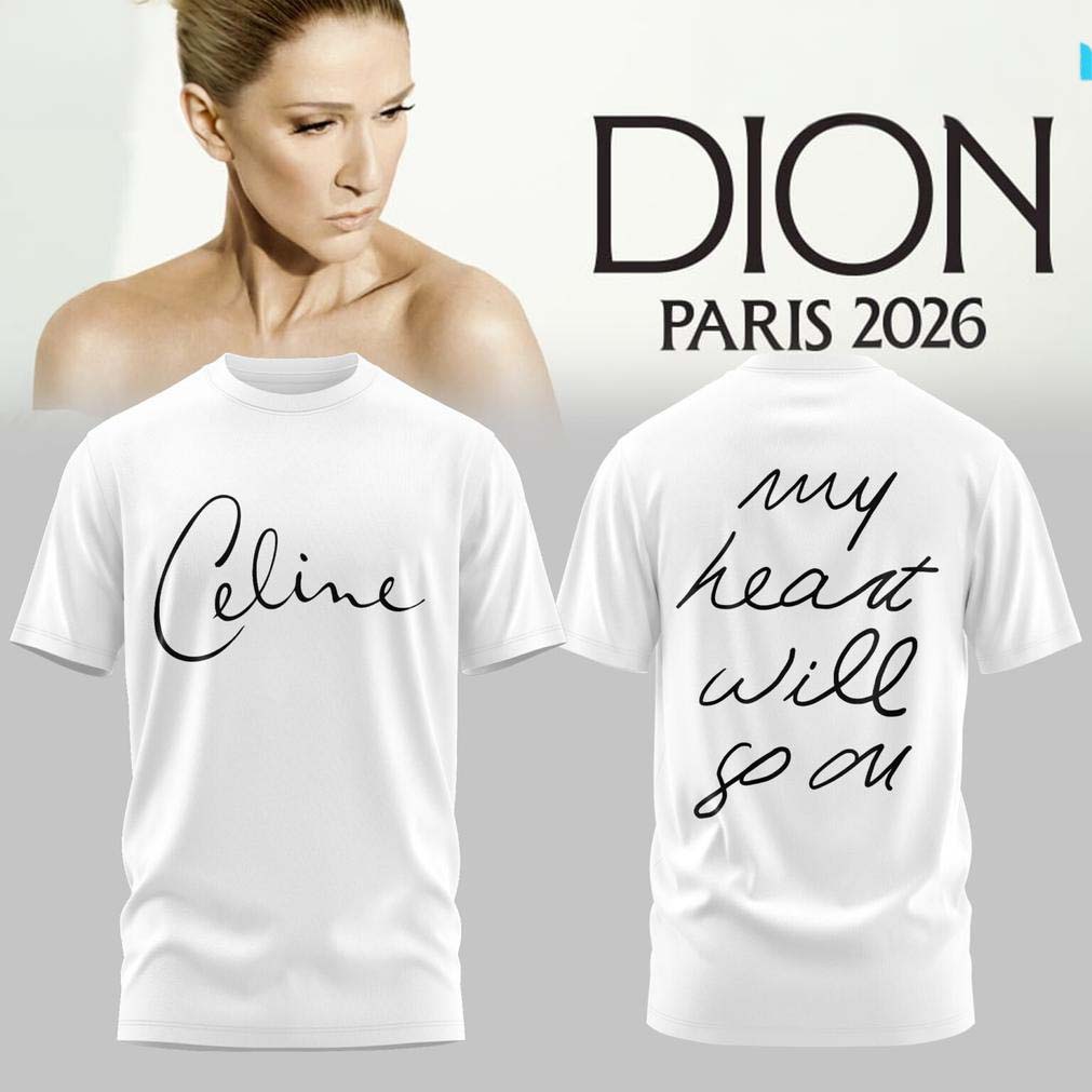 Celine Dion White Paris Concert Tour T Shirt