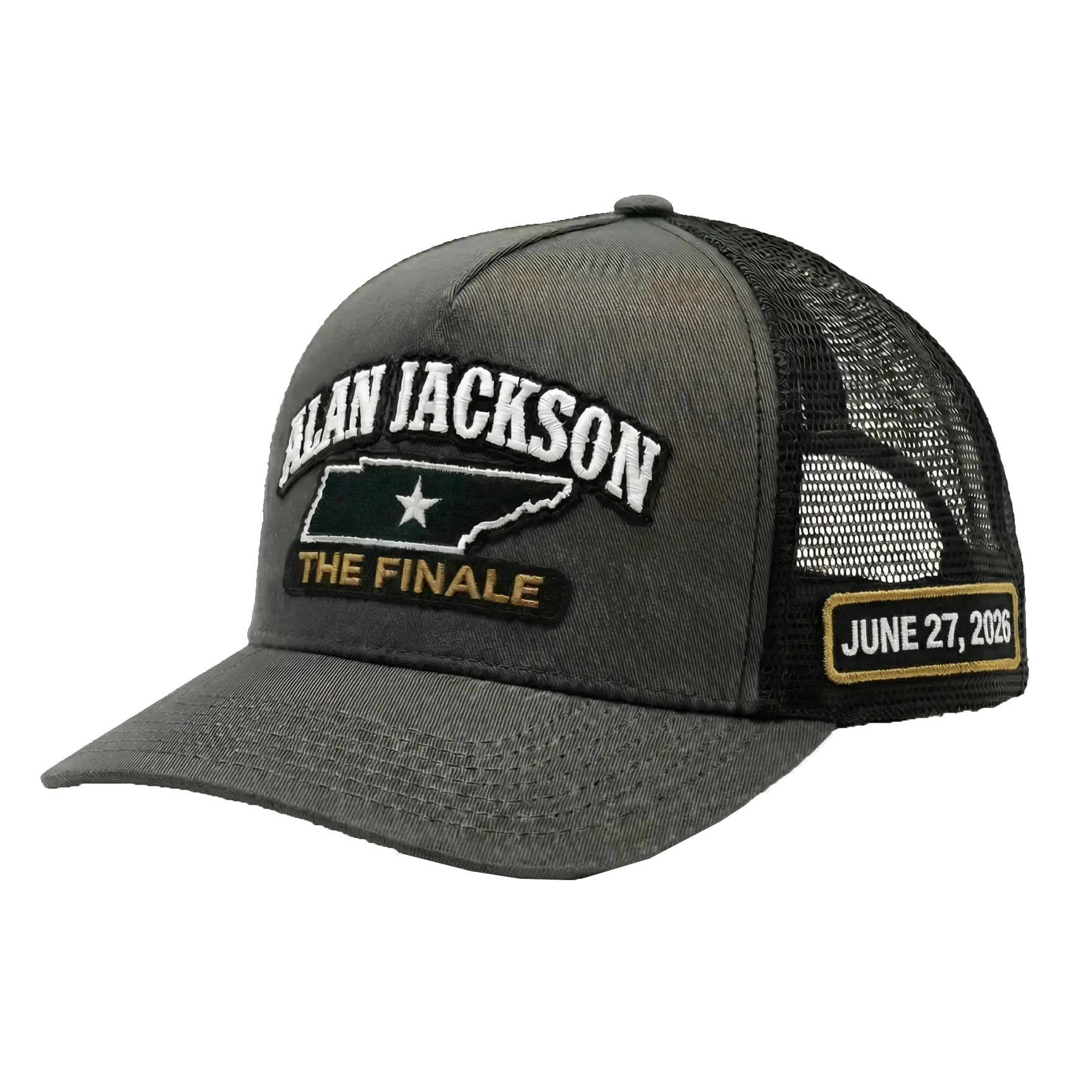 Charcoal & Black Trucker Hat - Classic Mesh Snapback Cap