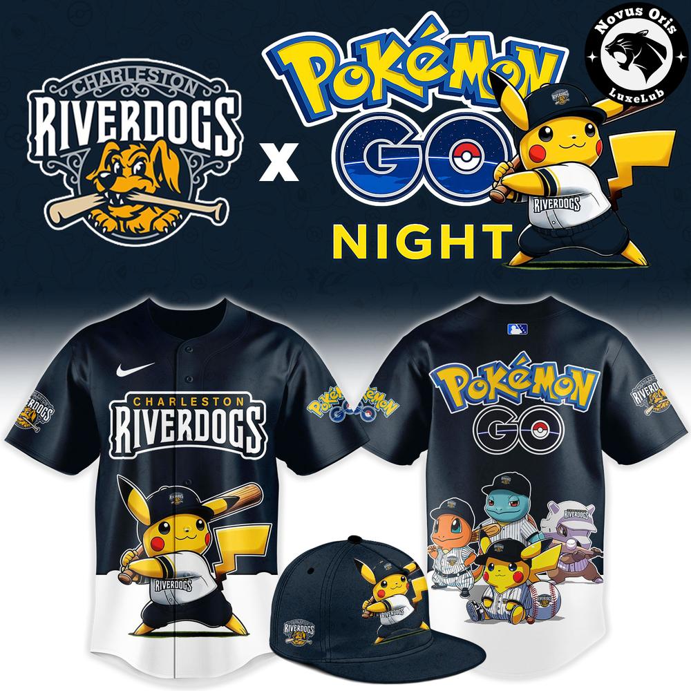 Charleston RiverDogs x Pokemon GO Night Mashup Limited Baseball Jersey
