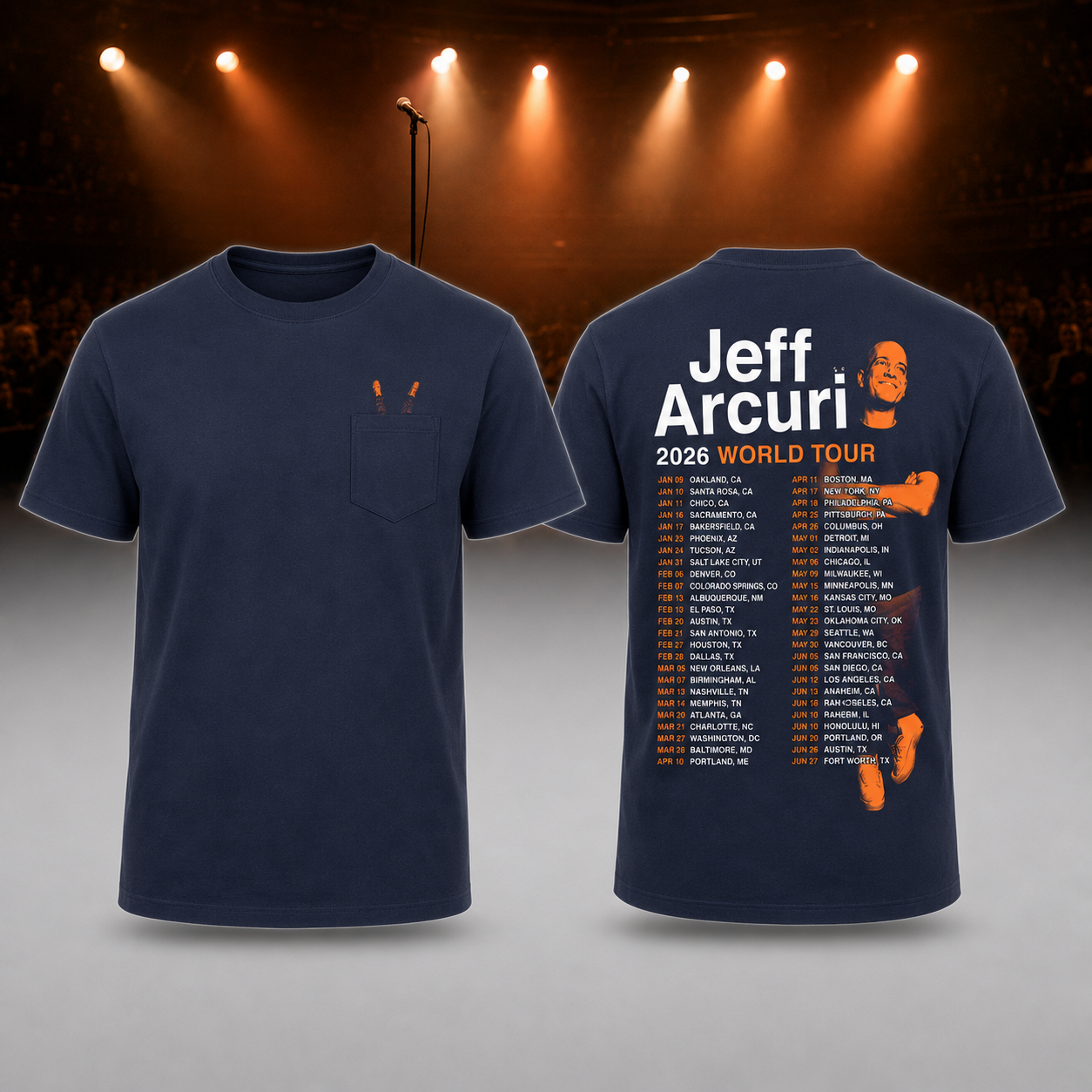 Jeff Arcuri Tour 2026 World Tour Tee