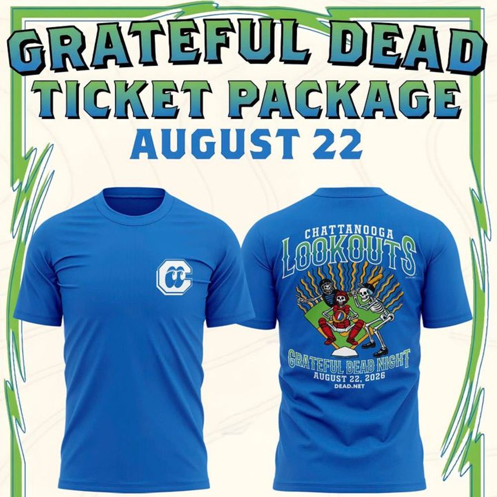 Chattanooga Lookouts 2026 Grateful Dead Night Blue Shirt