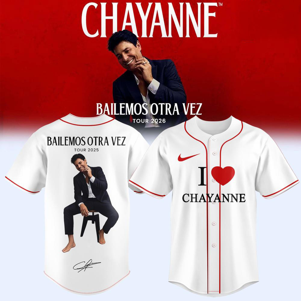White I Love Chayanne Baseball Jersey - Bailemos Otra Vez Tour 2026 1 - Unicasport White I Love Chayanne Baseball Jersey - Bailemos Otra Vez Tour 2026