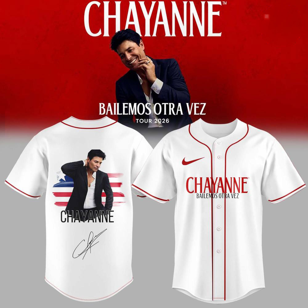 White Chayanne Bailemos Otra Vez Tour 2026 Baseball Jersey 1 - Unicasport White Chayanne Bailemos Otra Vez Tour 2026 Baseball Jersey