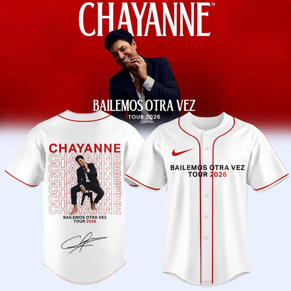 Chayanne White Photo Signature Baseball Jersey - Bailemos Otra Vez Tour 2026 Apparel 1 - Unicasport Chayanne White Photo Signature Baseball Jersey - Bailemos Otra Vez Tour 2026 Apparel