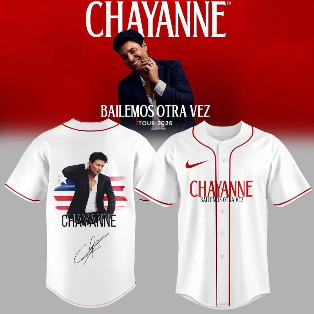 Chayanne Bailemos Otra Vez Tour 2026 White Signature Baseball Jersey 1 - Unicasport Chayanne Bailemos Otra Vez Tour 2026 White Signature Baseball Jersey