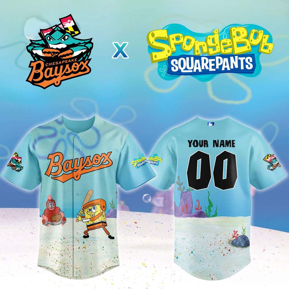 Chesapeake Baysox SpongeBob Night Baseball Jersey
