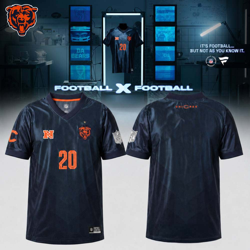Chicago Bears NFL Football x Football Collared Fan Top Jersey