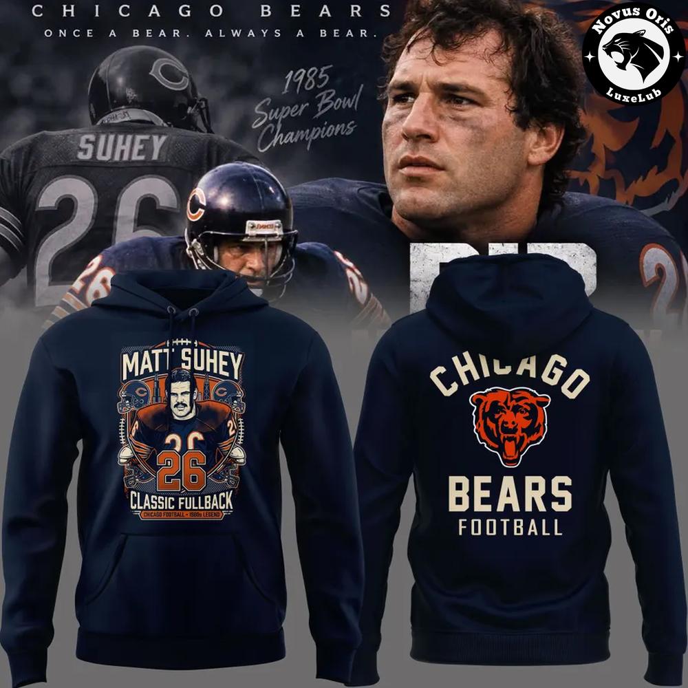 Chicago Bears Matt Suhey Number 26 Classic Fullback Hoodie 1 - Unicasport Chicago Bears Matt Suhey Number 26 Classic Fullback Hoodie