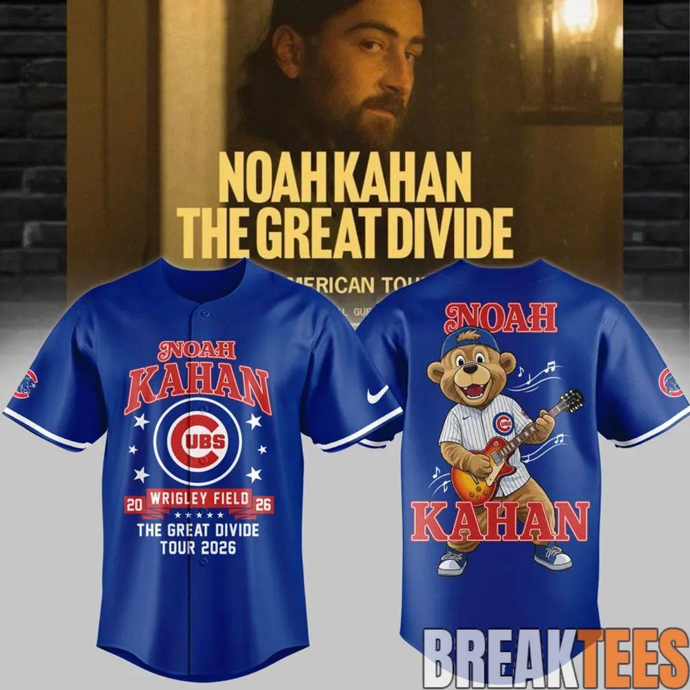 Noah Kahan The Great Divide Tour 2026 Chicago Cubs Baseball Jersey