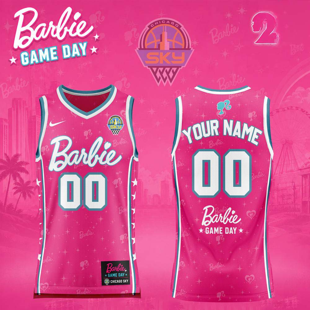 Chicago Sky Barbie Game Day 2026 Basketball Jersey - Best Gift for Fans