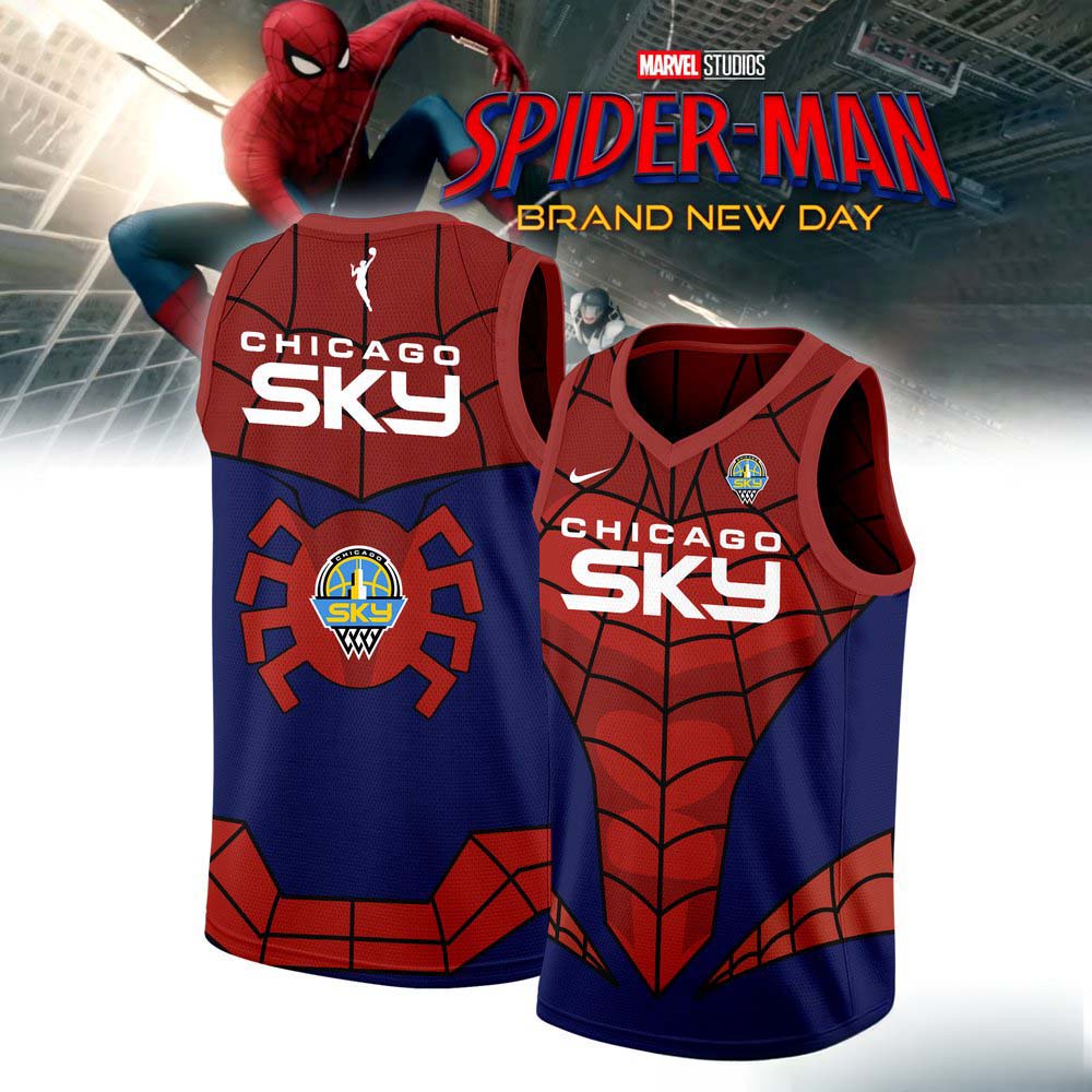 Chicago Sky x SpiderMan Special Basketball Jersey 1 - Unicasport Chicago Sky x SpiderMan Special Basketball Jersey
