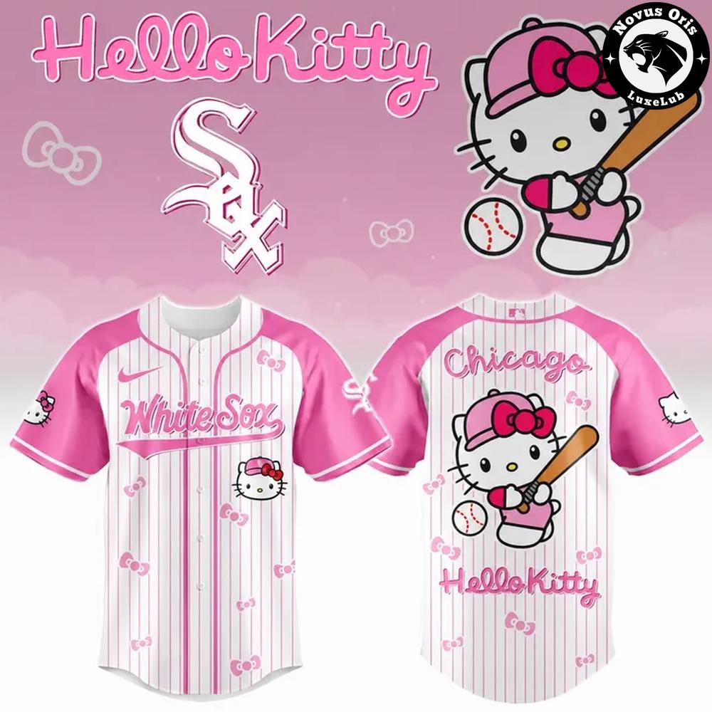 Chicago White Sox x Hello Kitty Night Fan Gift Apparel Limited Edition Baseball Jersey 1 - Unicasport Chicago White Sox x Hello Kitty Night Fan Gift Apparel Limited Edition Baseball Jersey