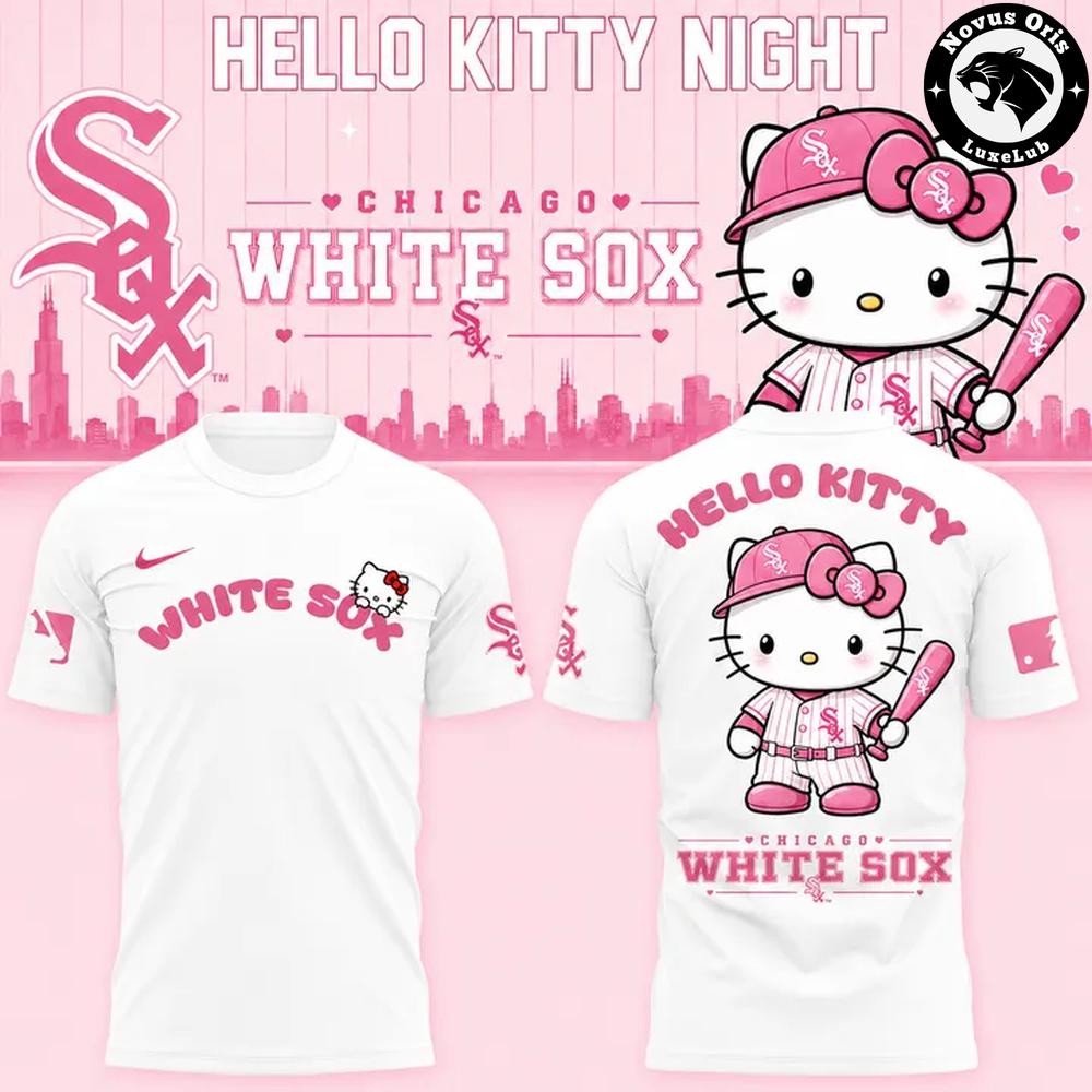 Chicago White Sox x Hello Kitty Night Fan Gift Apparel Limited Edition T-Shirt