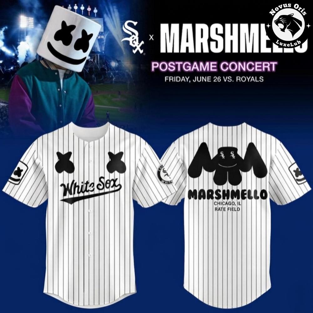 Chicago White Sox x Marshmello Postgame Concert Limited Edition Baseball Jersey 1 - Unicasport Chicago White Sox x Marshmello Postgame Concert Limited Edition Baseball Jersey